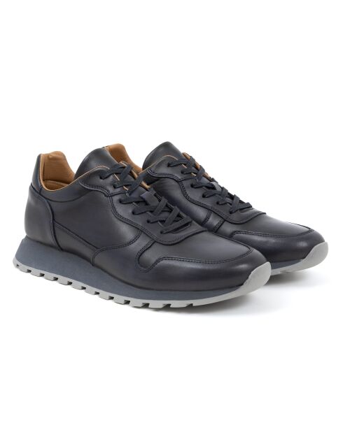 Marineblauwe Milani sneakers van 100% leer