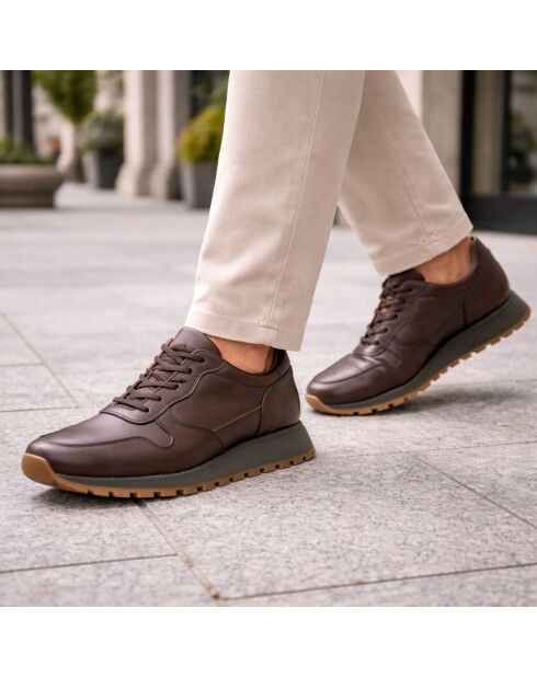 Sneakers 100 % cuir Milani marron