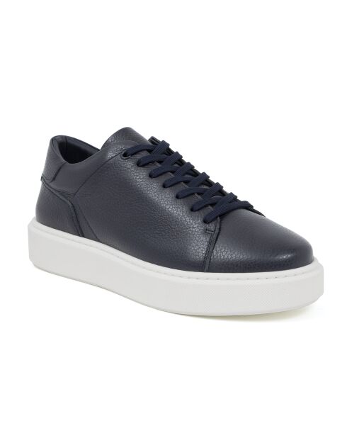 Marineblauwe sneakers van 100% leer Melin