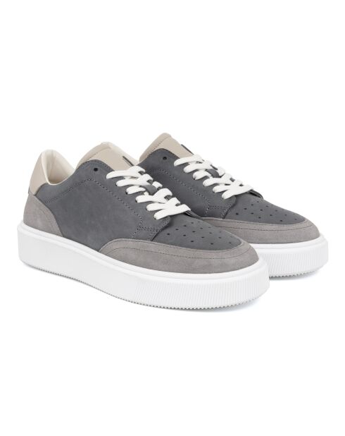 Graue Sneakers Kabil aus Veloursleder