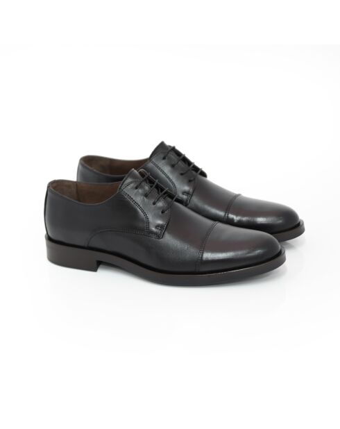 Manir zwarte derby's van 100% leer