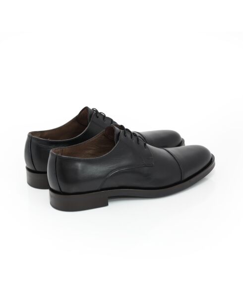 Manir zwarte derby's van 100% leer