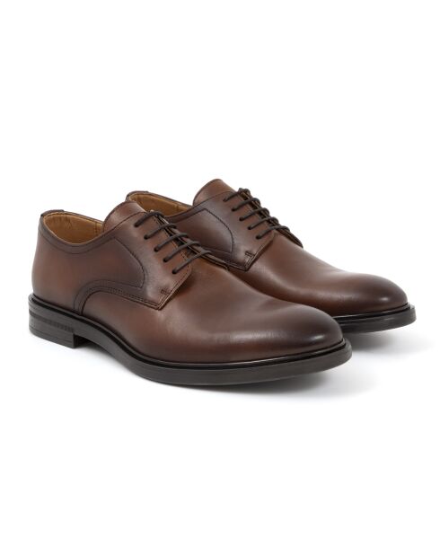 Derbies 100 % cuir Mideli marron