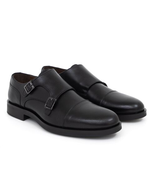 Monks 100% schwarzes Mimonk-Leder