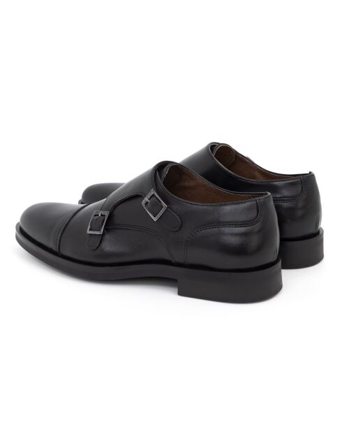 Monks 100% schwarzes Mimonk-Leder