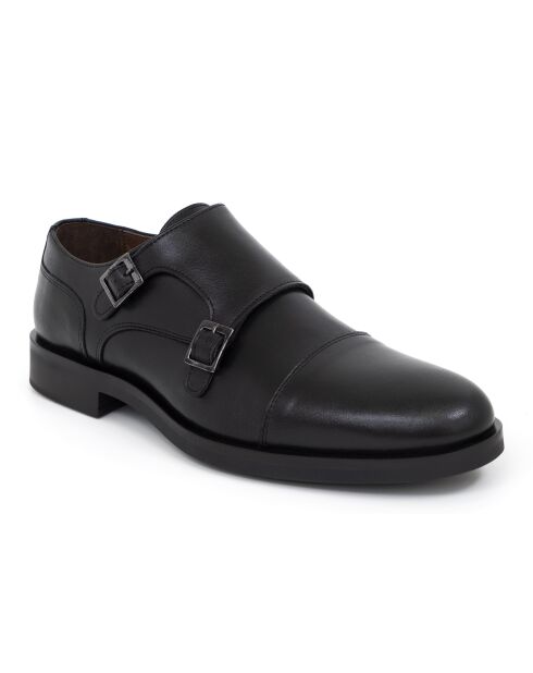 Monks 100% schwarzes Mimonk-Leder