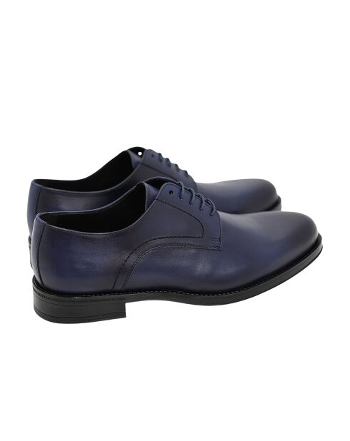 Marineblauwe leren derby's van 100% Pateri