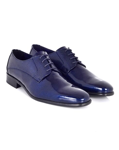 Marineblaue Parrero Derbys aus 100% Leder