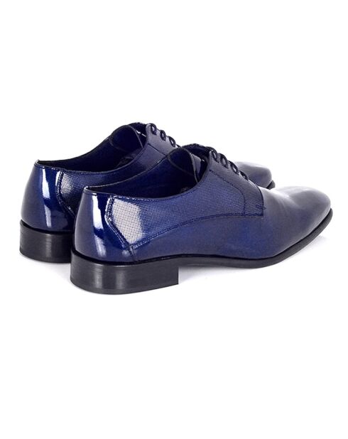 Marineblaue Parrero Derbys aus 100% Leder