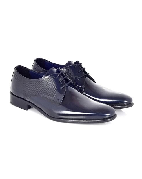 Marineblaue Pagro Derbys aus 100% Leder
