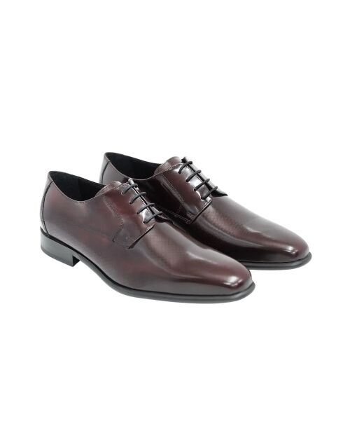 Derbies 100 % cuir Pafor bordeaux