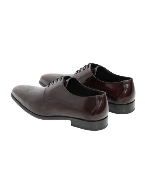 Derbies 100 % cuir Pafor bordeaux