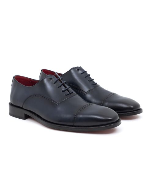Scarpe Oxford Lugado blu 100% pelle