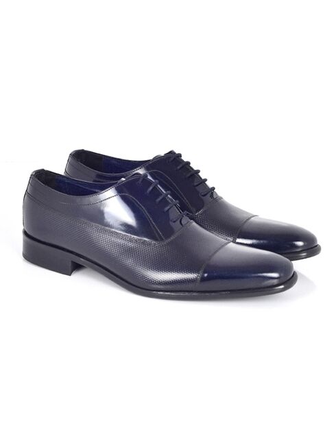 Marineblaue Oxford-Schuhe von Pamor aus 100% Leder