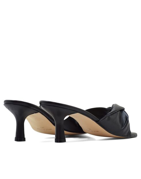 Pantolette Andrea aus schwarzem Mestizo-Leder - Absatz: 6 cm