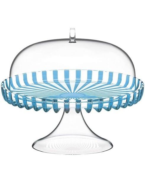 Présentoir à gâteaux avec dôme Dolcevita  turquoise - 27x31 cm