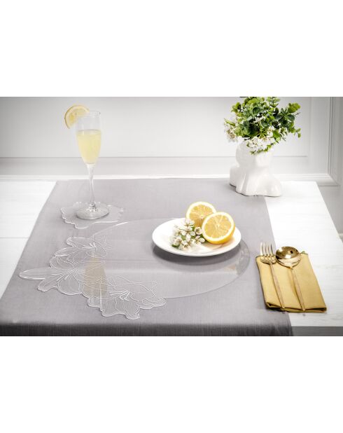 Set sous - verre rond renaissance transparent/blanc - 37x50x2 cm