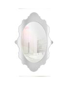 Zilveren welkomstspiegel - 64x4x100 cm