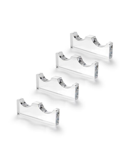 Kit 4 Porte-couverts bon ton 2 transparents - 8x0,12x2,8 cm