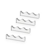 Set di 4 portaposate trasparenti da 3 porzioni - 12x12x0,12 cm