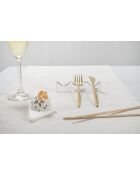 Set di 4 portaposate trasparenti da 3 porzioni - 12x12x0,12 cm