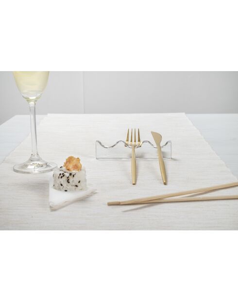 Set di 4 portaposate trasparenti da 3 porzioni - 12x12x0,12 cm