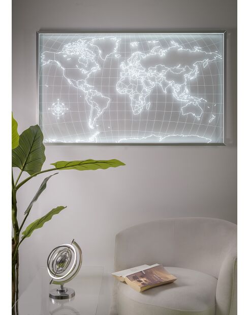 Planisphère mural Lumineux Argonaute transparent - 124x1x75 cm