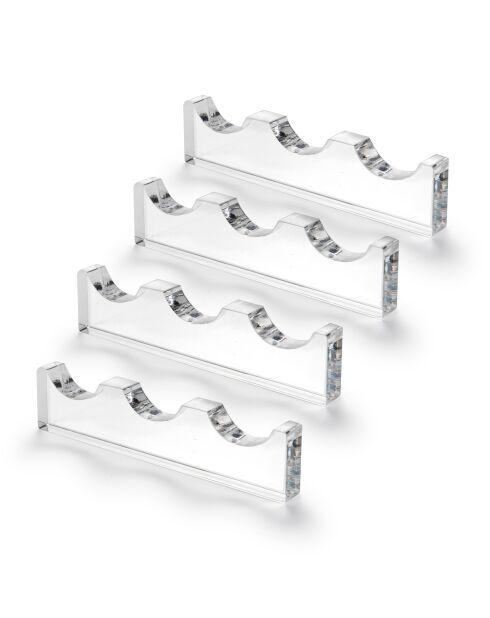 Kit 4 Porte-couverts bon ton 3 transparents - 12x0,12x2,8 cm