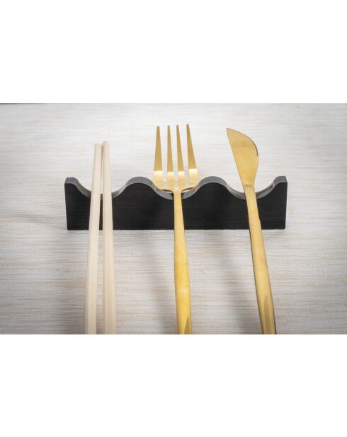 Kit 4 Porte-couverts 3 noirs - 12x12x0,12 cm