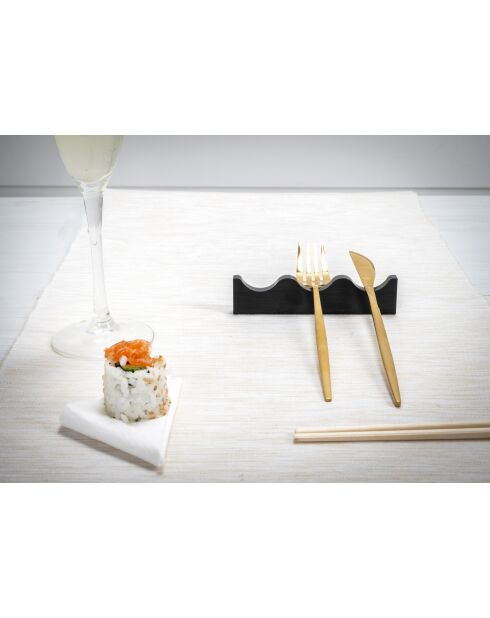 Kit 4 Porte-couverts 3 noirs - 12x12x0,12 cm