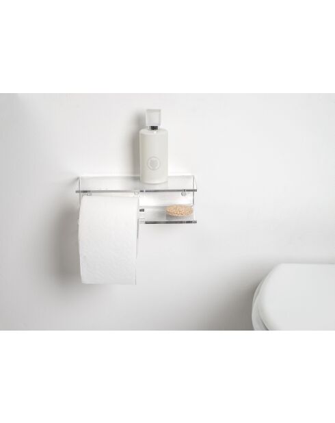 Porte - papier toilette calipso transparent - 26x26x10 cm