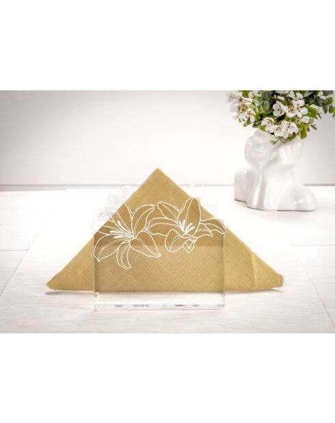 Porte - serviettes renaissance transparent/blanc - 11x17x14 cm