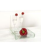 Petit plateau vert/transparent - 40x30x11 cm