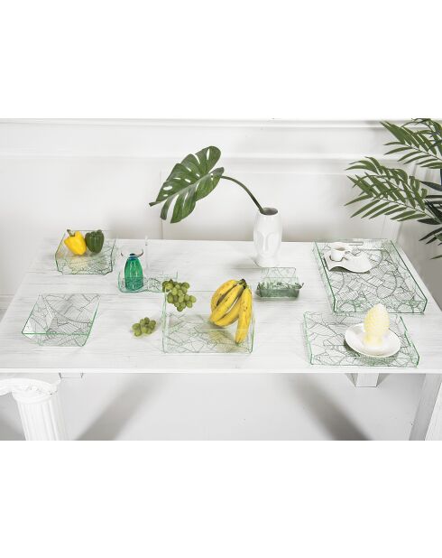 Petit plateau vert/transparent - 40x30x11 cm