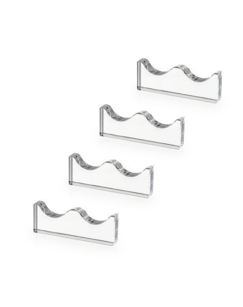 Kit 4 Porte-couverts de service 2 transparents - 12x8x0,12 cm