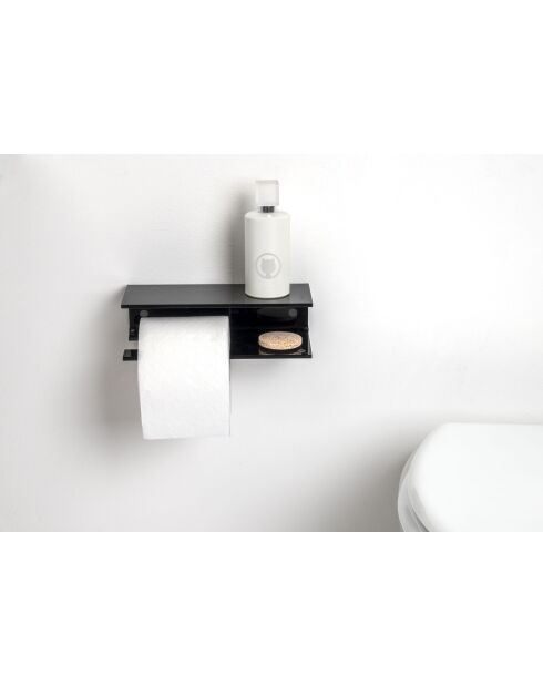 Porte - papier toilette calipso noir - 26x26x10 cm
