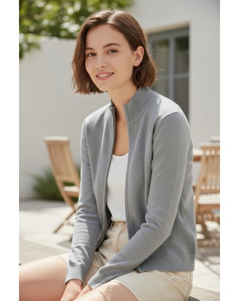 Cardigan Mabelle gris chiné