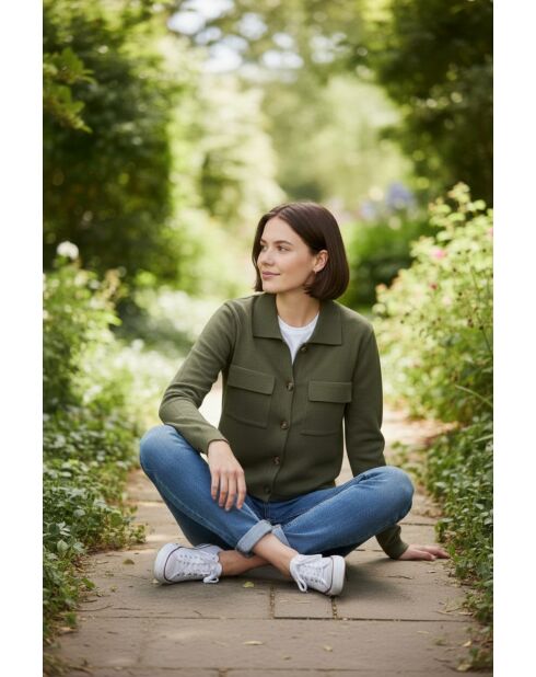 Gilet Marcelline kaki