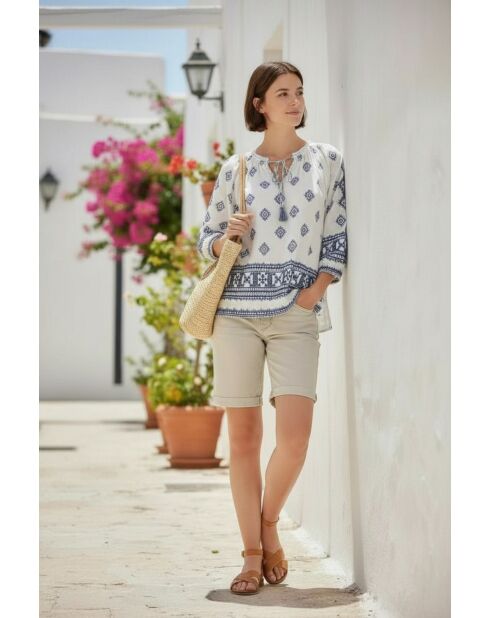 Blouse Lou blanc/bleu