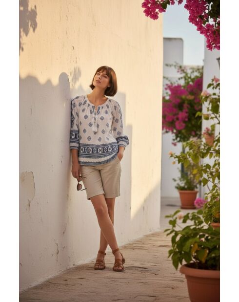 Blouse Lou blanc/bleu