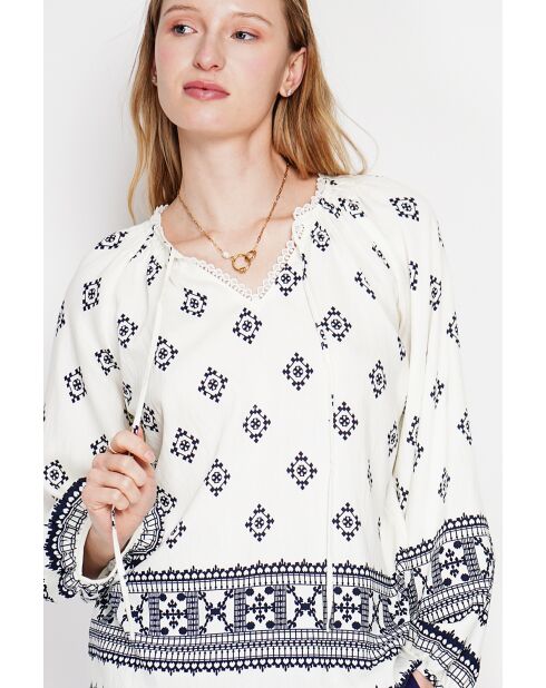 Blouse Lou blanc/bleu