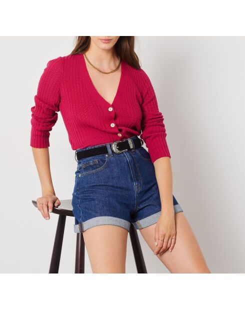 Marisa dunkelrote Strickjacke