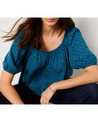 Blusa Lelix con stampa blu verde