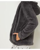 Antracietkleurige driedelige pyjama Veda