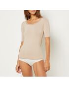 Maglietta Warm Me Up in pizzo color sabbia