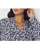 Movi marineblaues bedrucktes Hemd