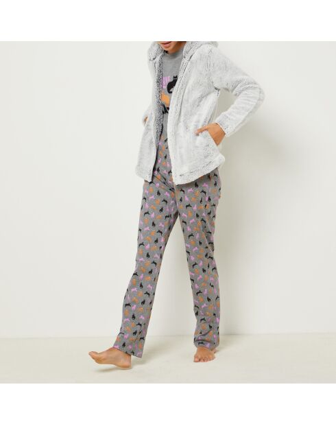 Chrys grauer dreiteiliger Pyjama