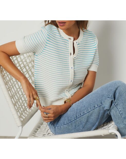 Hellblaue Cora-Strickjacke