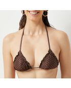 Reggiseno senza ferretto con capsula lea elui stampata su fondo marrone