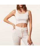 Camiseta sin mangas Aleena ecru